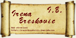 Irena Brešković vizit kartica